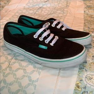 Black and Mint Green Vans